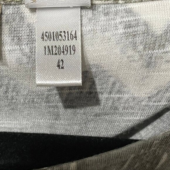 Chicos Womens Size 1 Chevron Print Top In Green & White - Picture 6 of 8